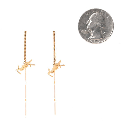 Saint Laurent Metal Opyum Threader Earrings Gold 2 of 4