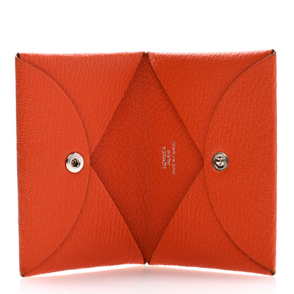 Hermes Chevre Mysore Calvi Card Case Feu 6 of 8