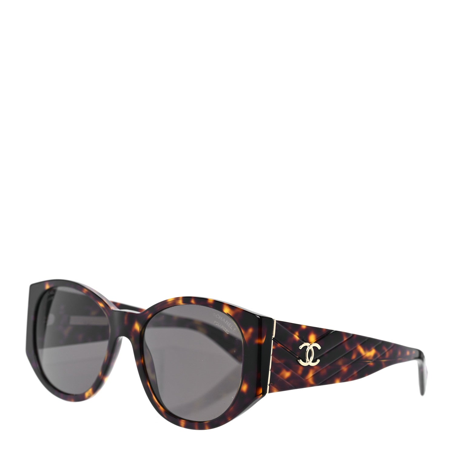 Chanel Acetate Polarized Oval Sunglasses 5411 Brown 2 of 14