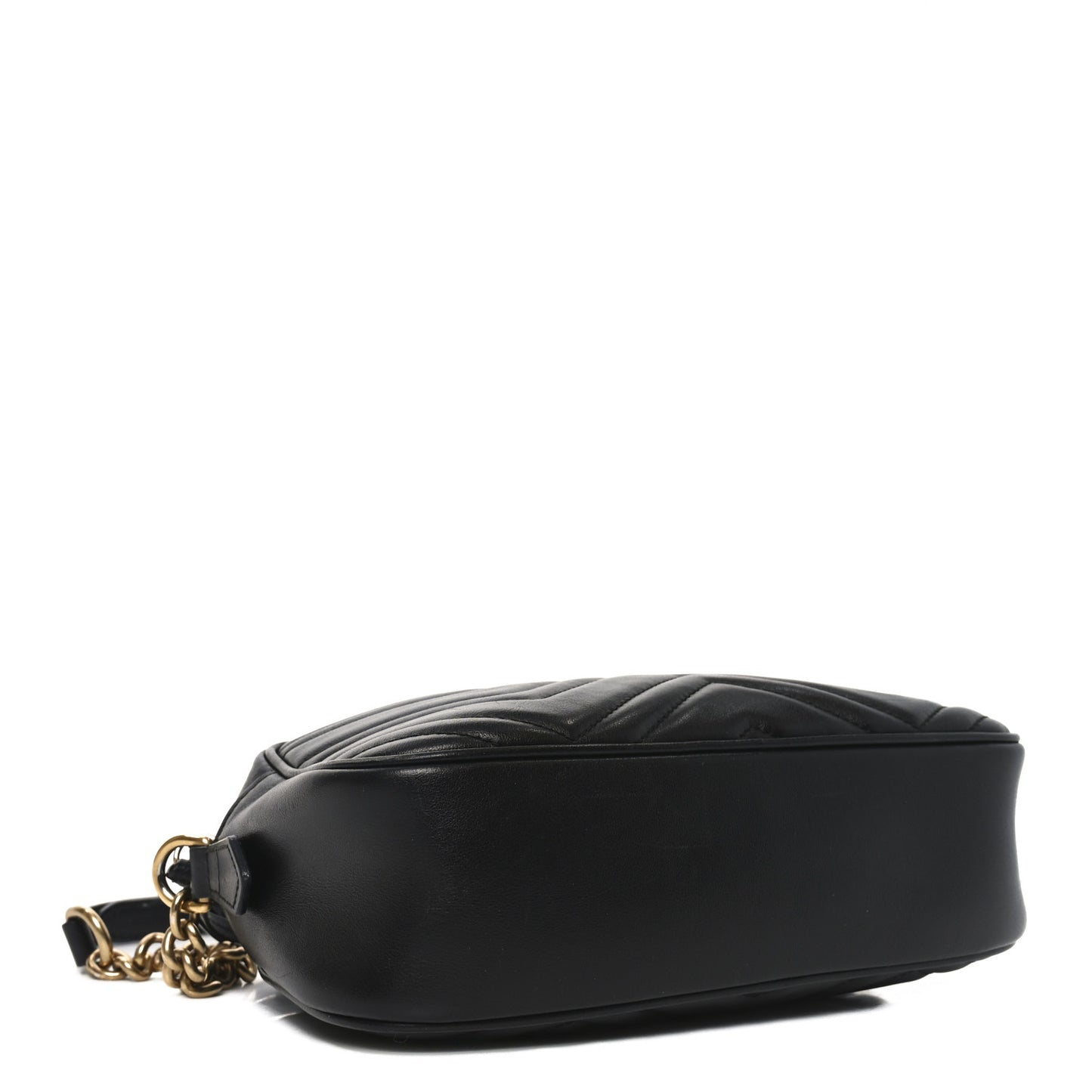 Calfskin Matelasse Small GG Marmont Chain Shoulder Bag Black