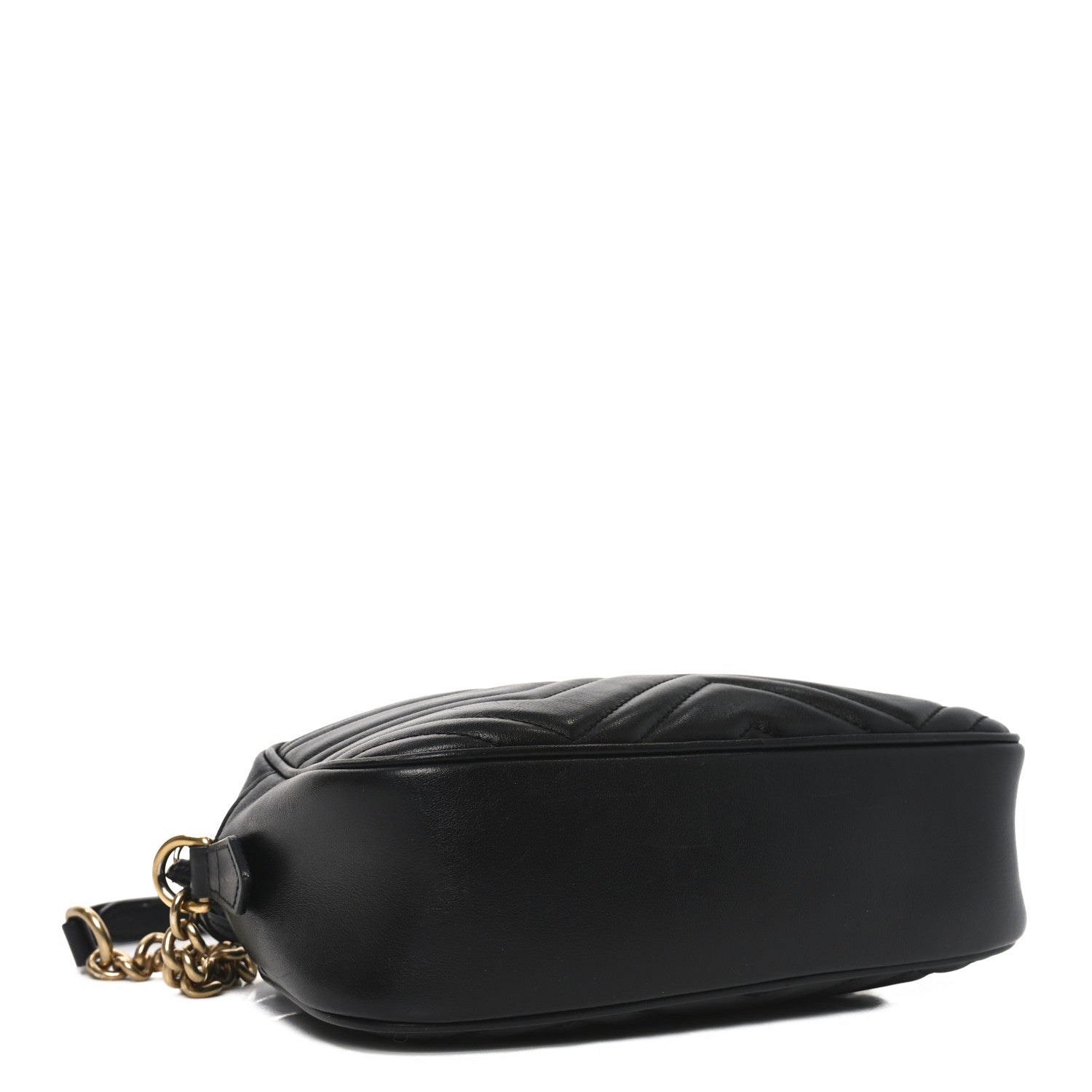 Gucci Calfskin Matelasse Small GG Marmont Chain Shoulder Bag Black 4 of 10