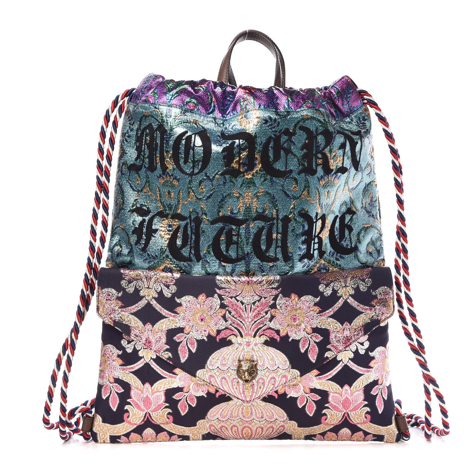 Gucci Brocade Embroidered Drawstring Backpack Multicolor 1 of 11