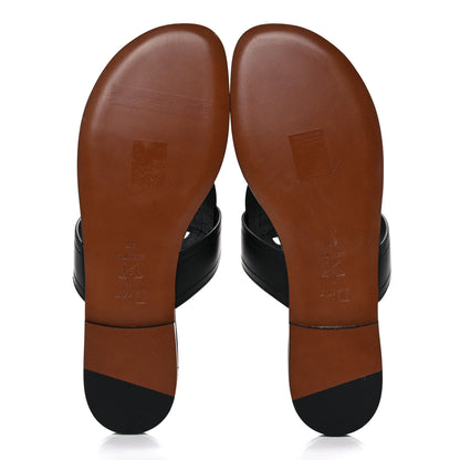 Christian Dior Calfskin 30 Montaigne Thong Sandals 37 Black 5 of 13