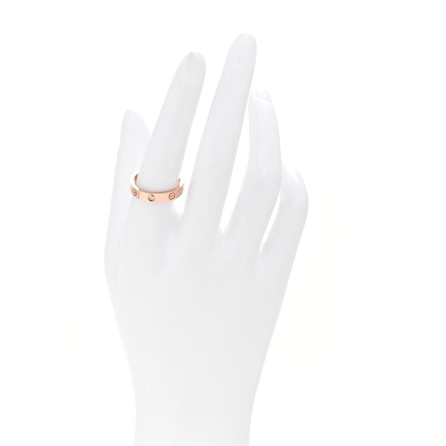 18K Pink Gold Diamond 4mm LOVE Wedding Band Ring 56 7.75
