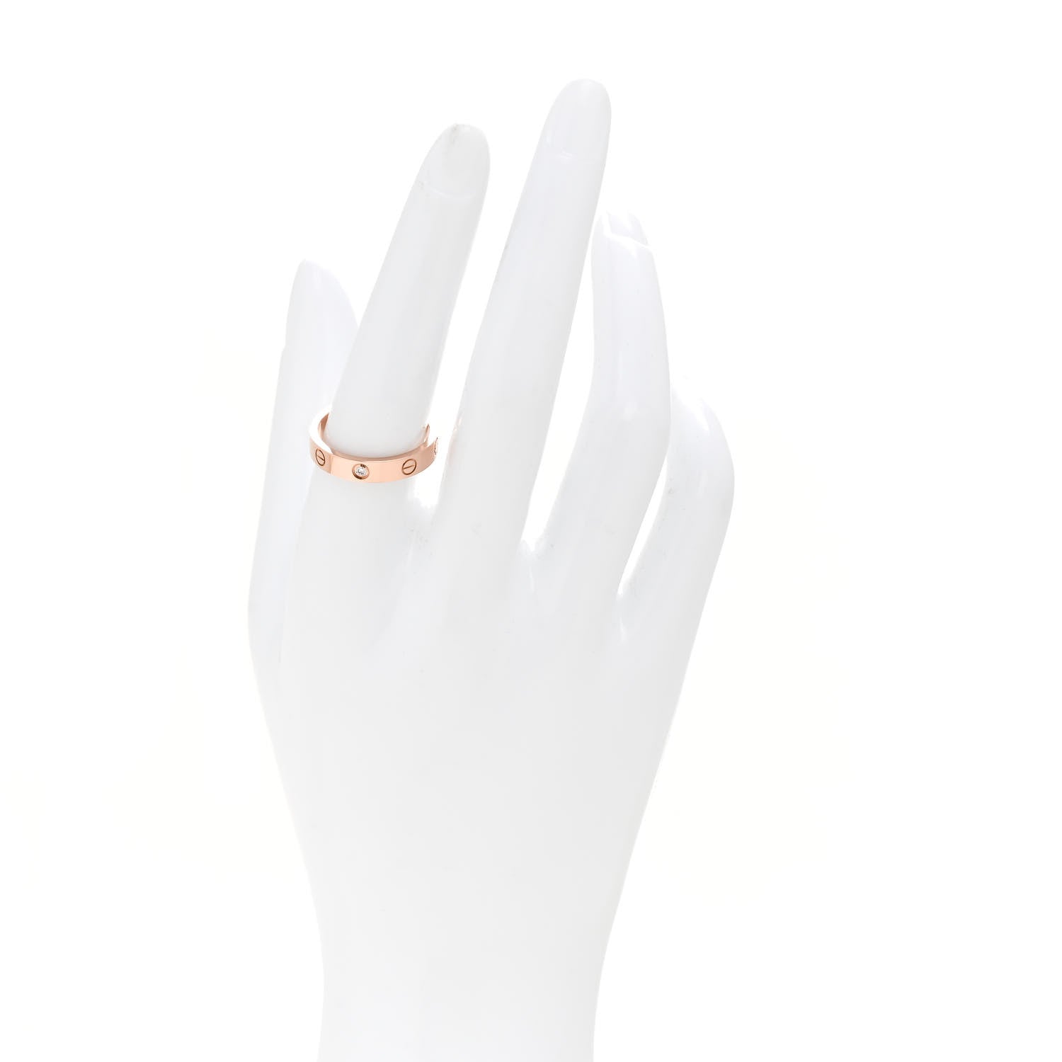 Cartier 18K Pink Gold Diamond 4mm LOVE Wedding Band Ring 56 7.75 2 of 5