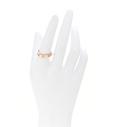 Cartier 18K Pink Gold Diamond 4mm LOVE Wedding Band Ring 56 7.75 2 of 5