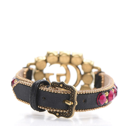 Gucci Calfskin Crystal Double G Bracelet Gold 4 of 5