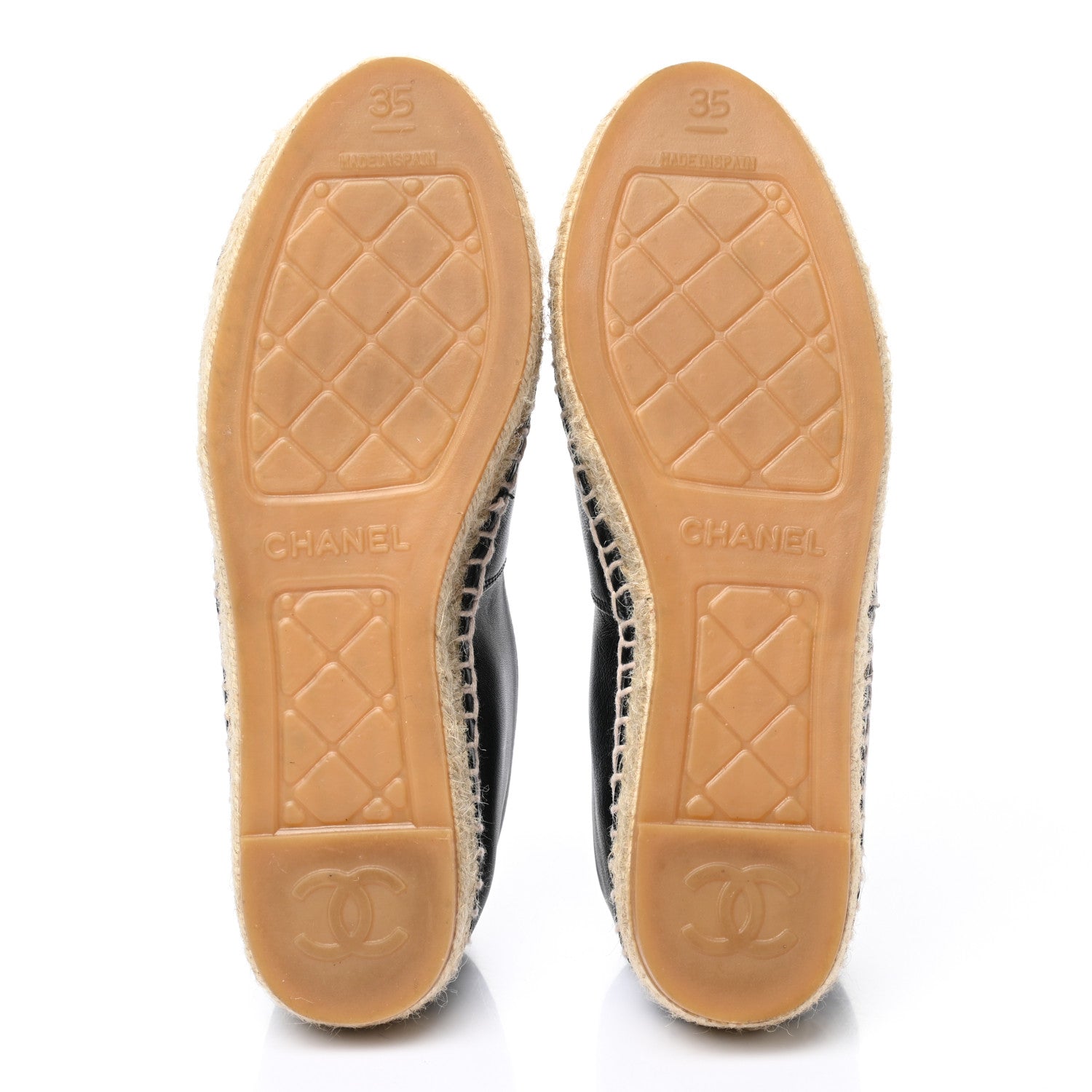 Chanel Lambskin CC Espadrilles 35 Black 5 of 10
