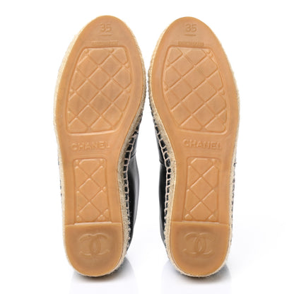 Chanel Lambskin CC Espadrilles 35 Black 5 of 10