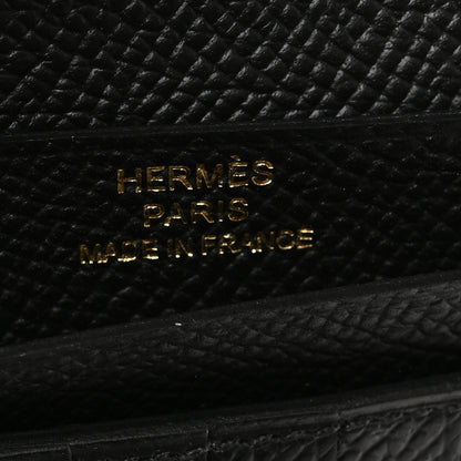 Hermes Epsom Bearn Compact Wallet Black 6 of 8