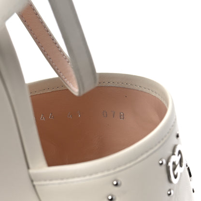 Gucci Malaga Kid Interlocking G Studs 25/85mm Platform Sandals 41 Mystic White 7 of 8