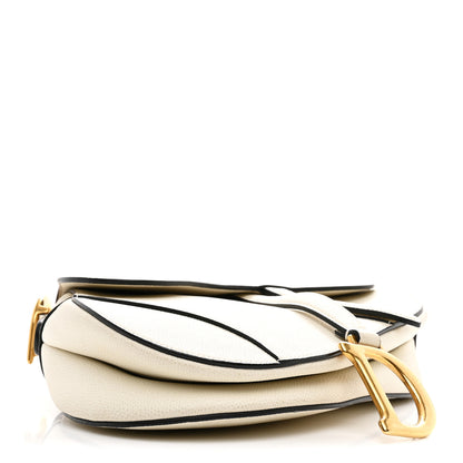 Christian Dior Grained Calfskin Saddle Bag White 4 of 10
