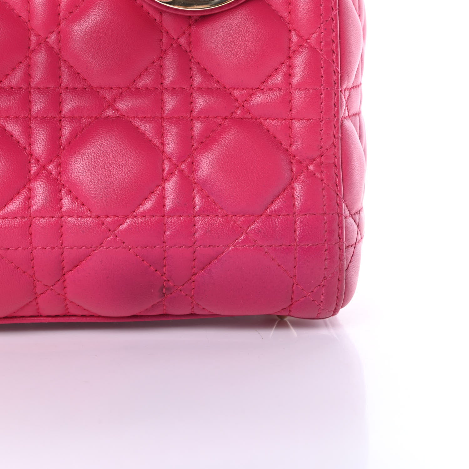 Christian Dior Lambskin Cannage Medium Lady Dior Pink 13 of 15
