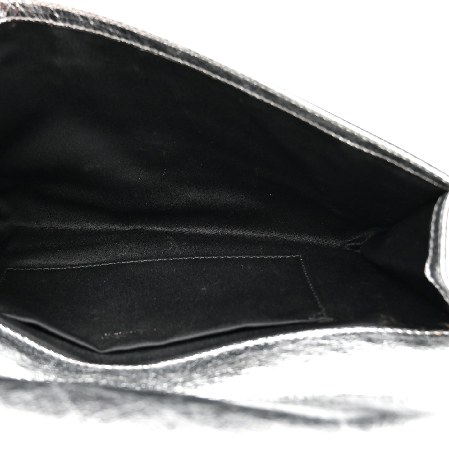 Metallic Calfskin Monogram Large Belle De Jour Clutch Silver