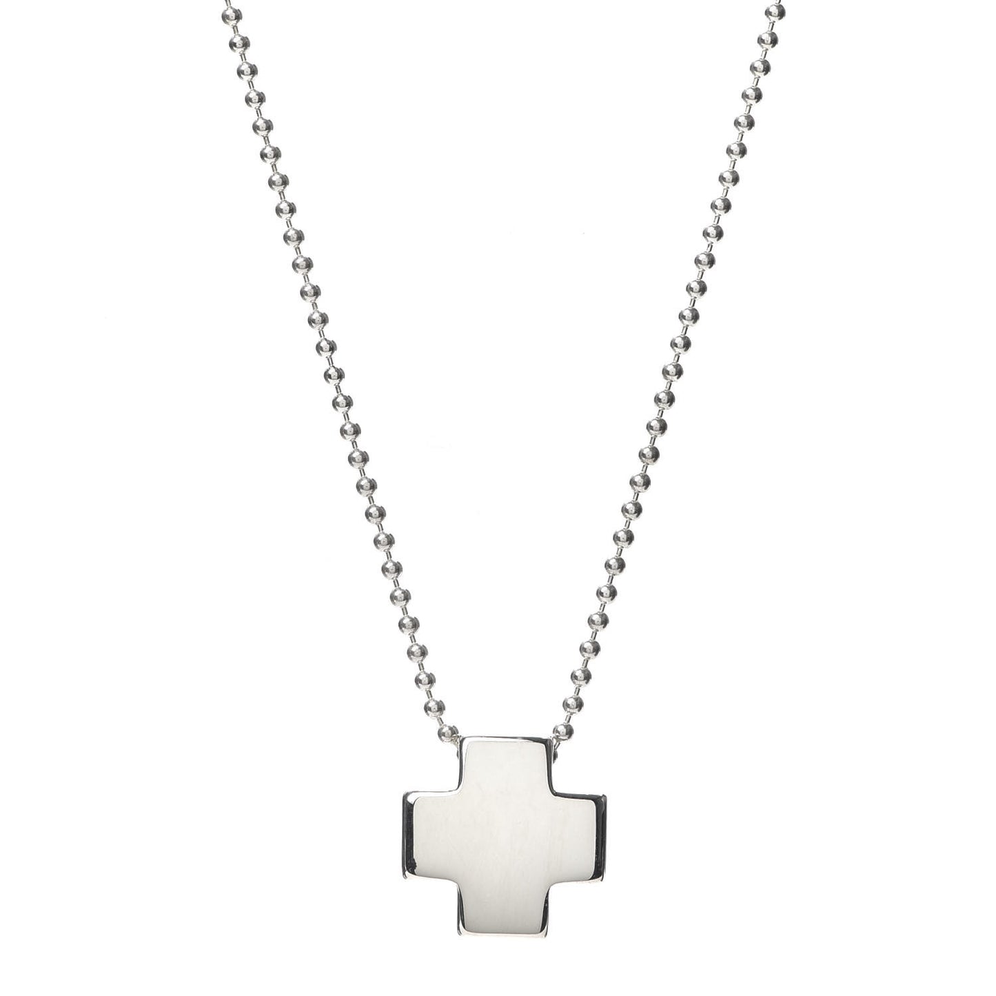 Sterling Silver Square Cross Pendant Necklace