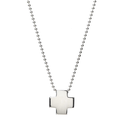 Tiffany Sterling Silver Square Cross Pendant Necklace 1 of 5