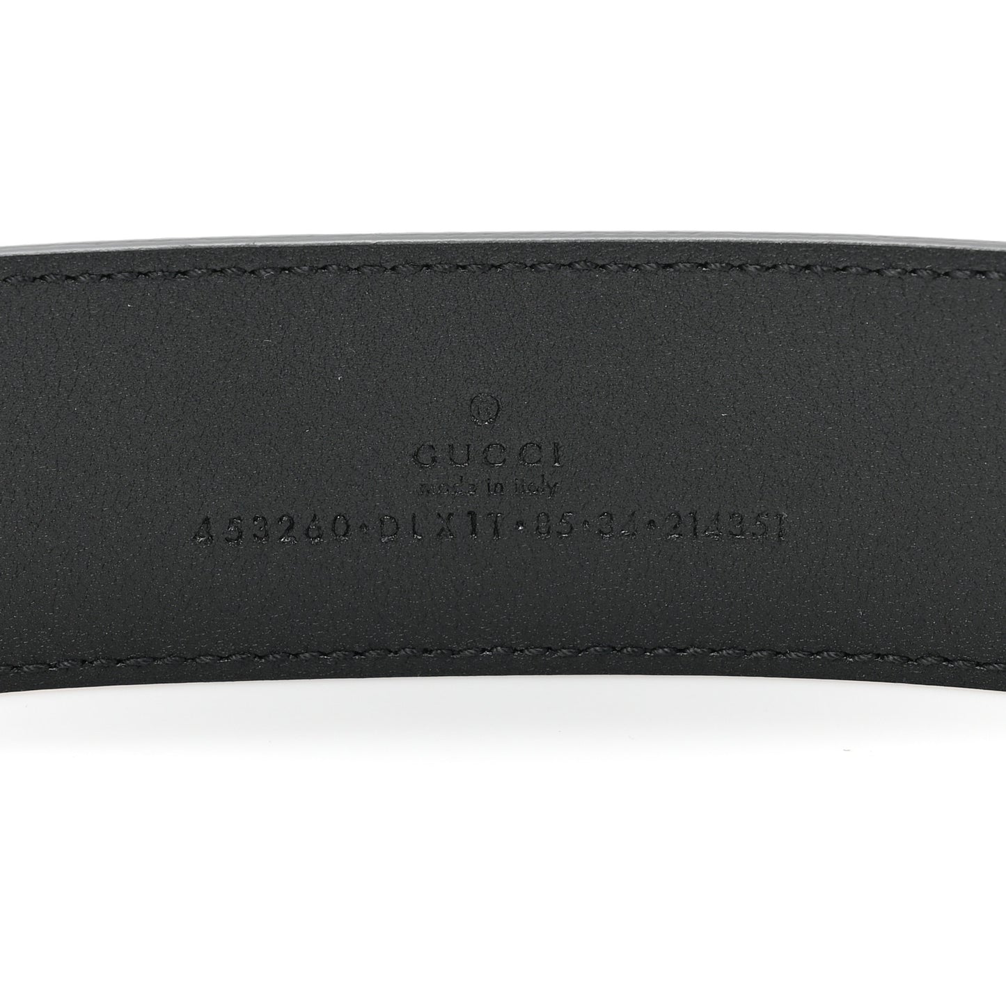 Moon Calfskin Pearl Double G 40mm Belt 85 34 Black Cream