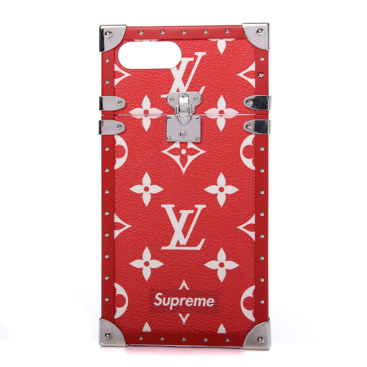 Louis Vuitton X SUPREME Monogram Eye-Trunk iPhone 7 Plus Case Red 1 of 7