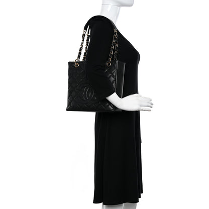 Chanel Caviar Quilted Petit Shopping Tote PST Black 2 of 10