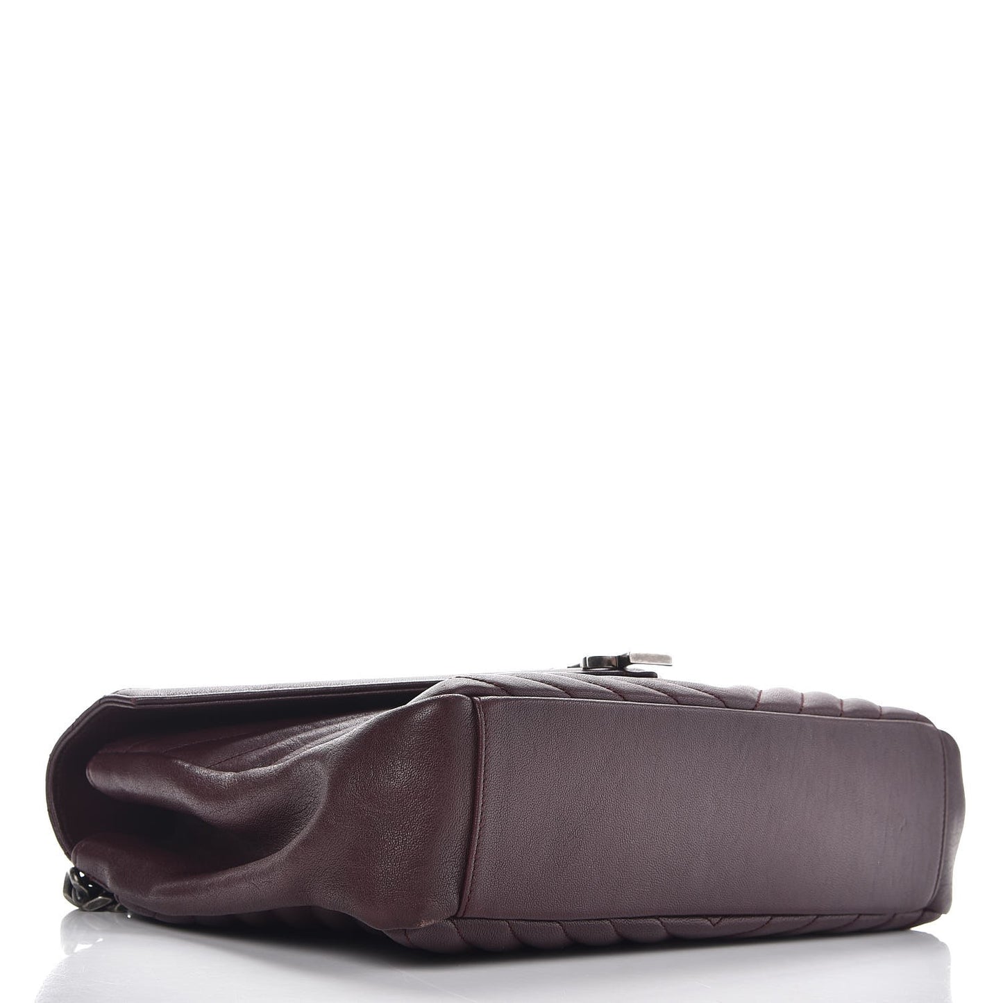 Sheepskin Matelasse Chevron Monogram Large College Satchel Amaranto