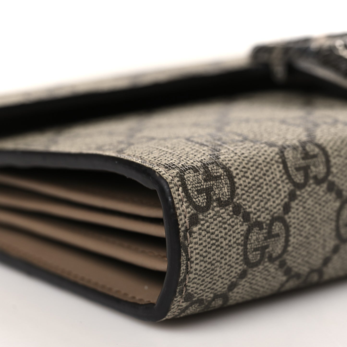 GG Supreme Monogram Mini Dionysus Chain Wallet Beige Taupe