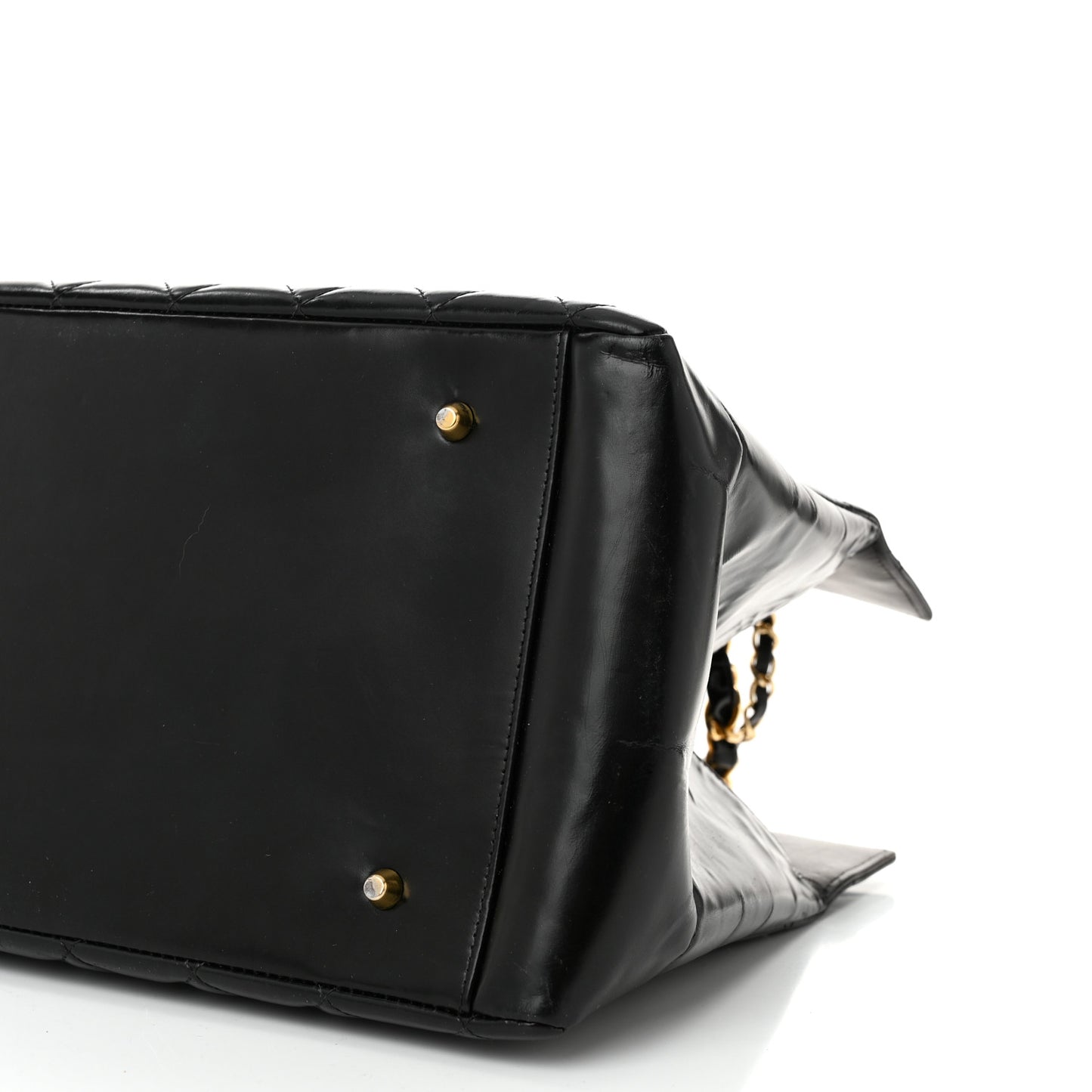 Patent Quilted Grand Shopping Tote GST Black