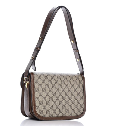 Gucci GG Supreme Monogram Horsebit 1955 Shoulder Bag Beige Brown Sugar 3 of 10