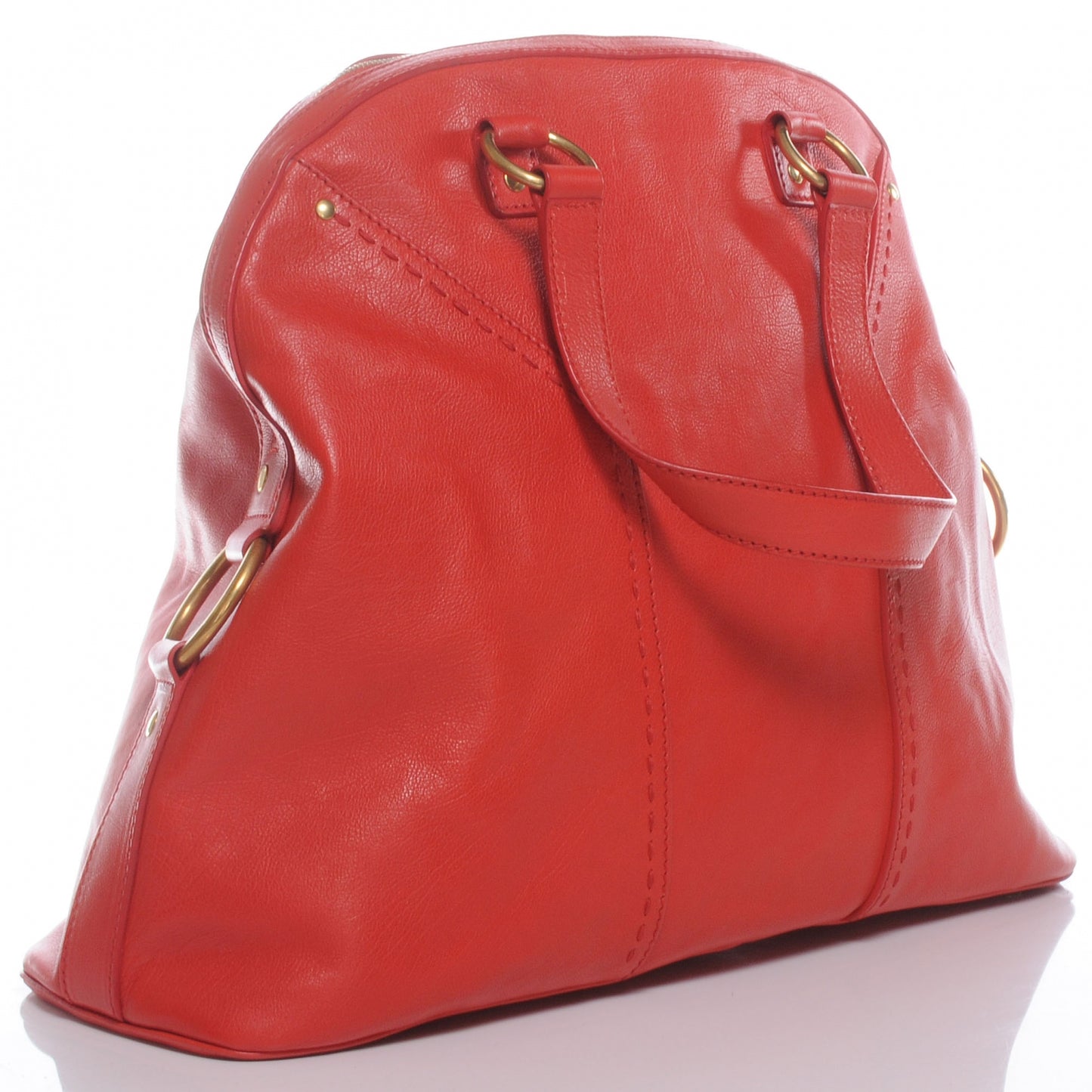 Leather Oversized Muse Red