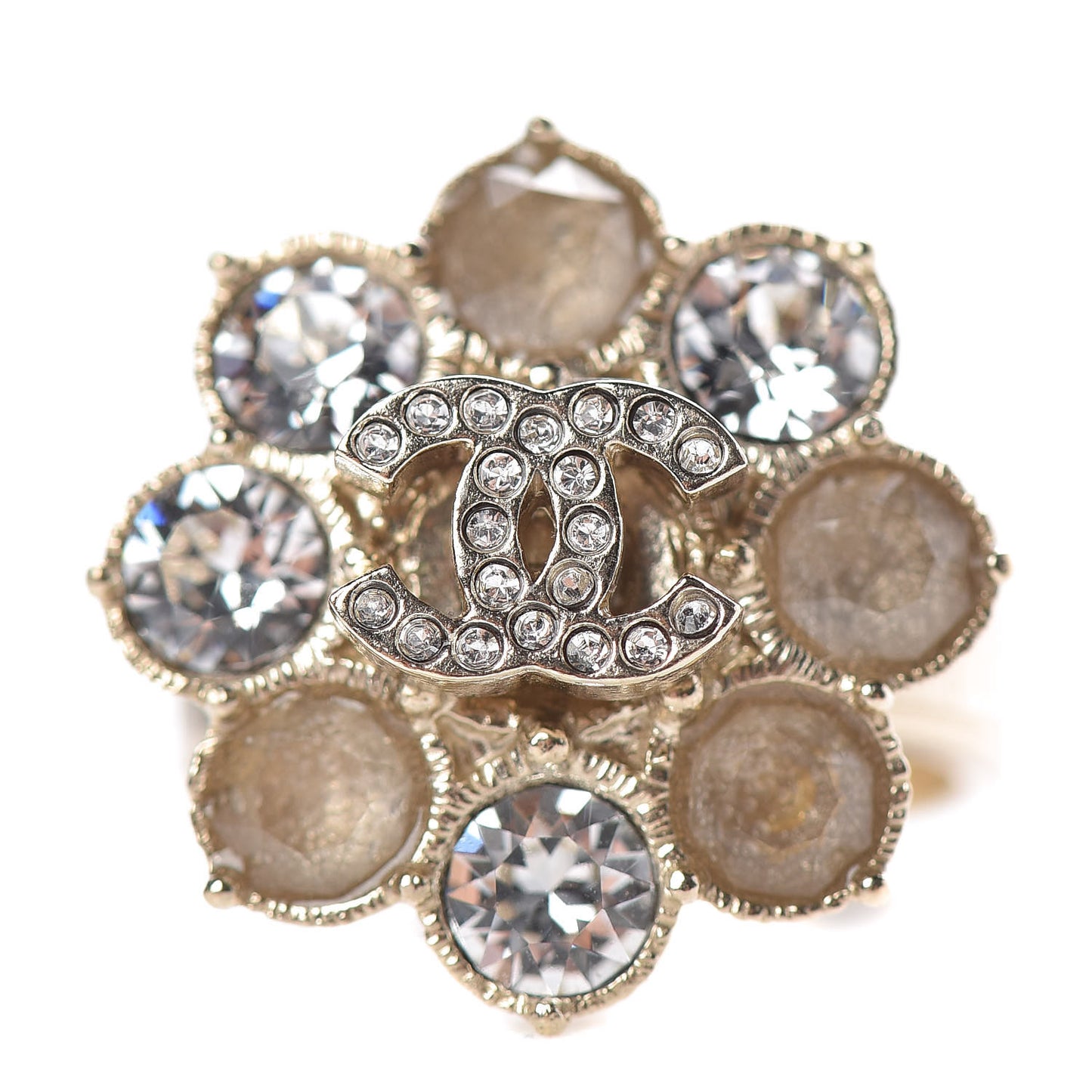 Crystal CC Ring 6.25 Gold