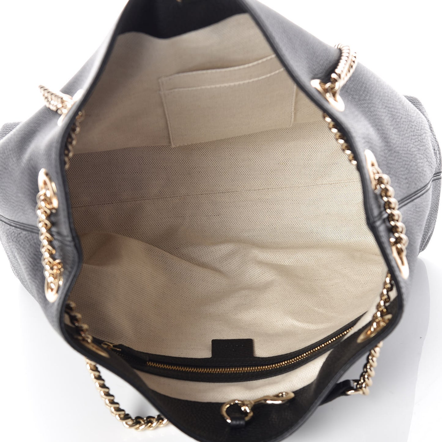 Pebbled Calfskin Medium Soho Chain Shoulder Bag Black