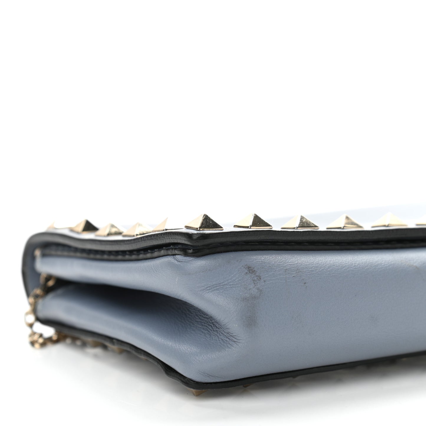 Vitello Small Rockstud Chain Flap Crossbody Bag Blue
