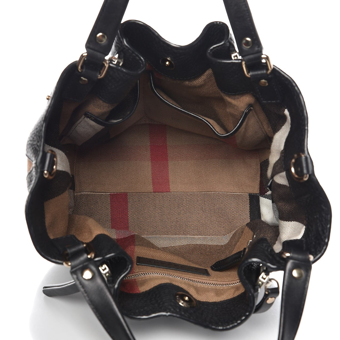 Grainy Calfskin House Check Small Maidstone Black