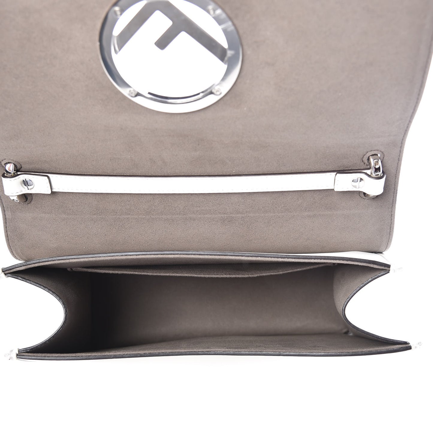 Vitello Century Opaco F is Fendi Kan I Shoulder Bag White Ice