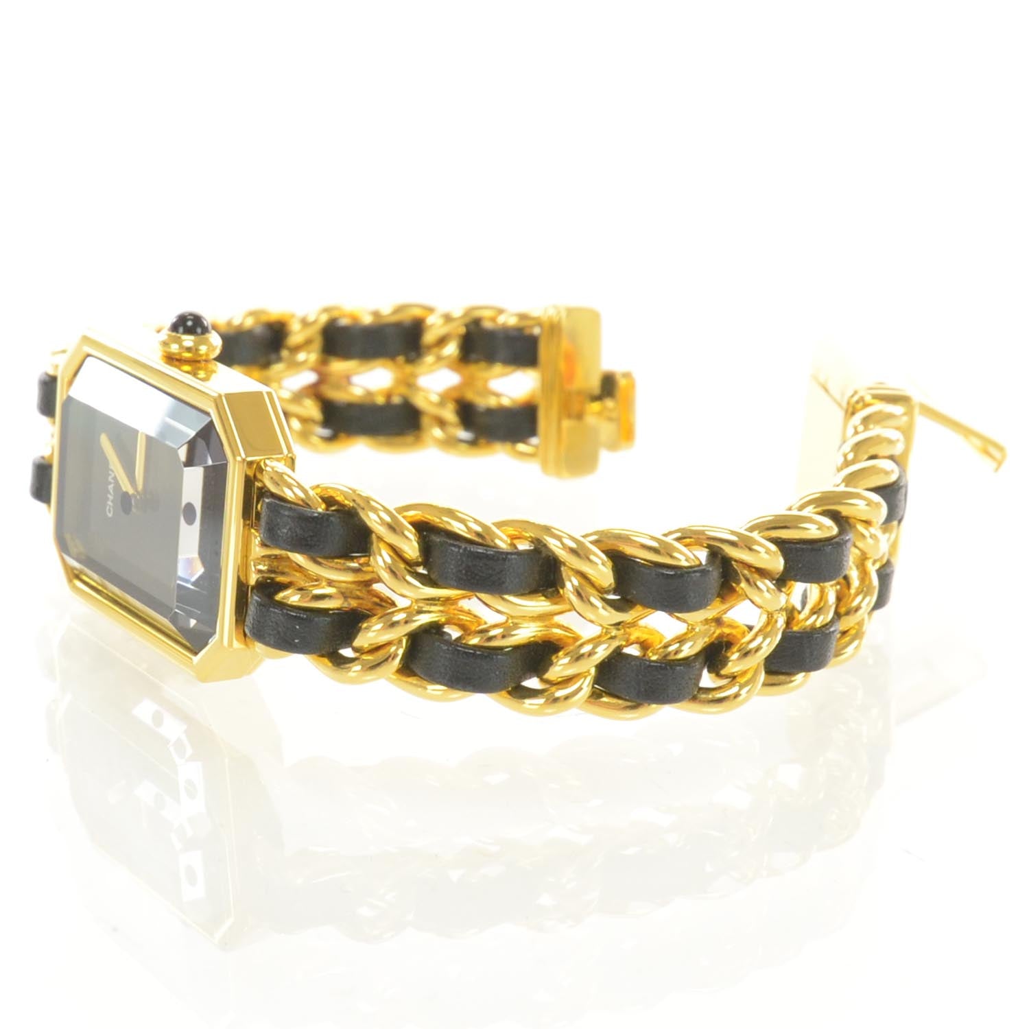 Chanel Stainless Steel Lambskin 20mm Chain Premiere Quartz Watch Gold M 4 of 6