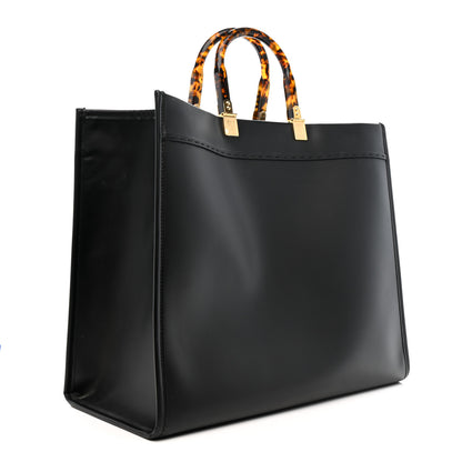 Fendi Vitello King Plexiglass Large Fendi Sunshine Shopper Tote Black 3 of 11