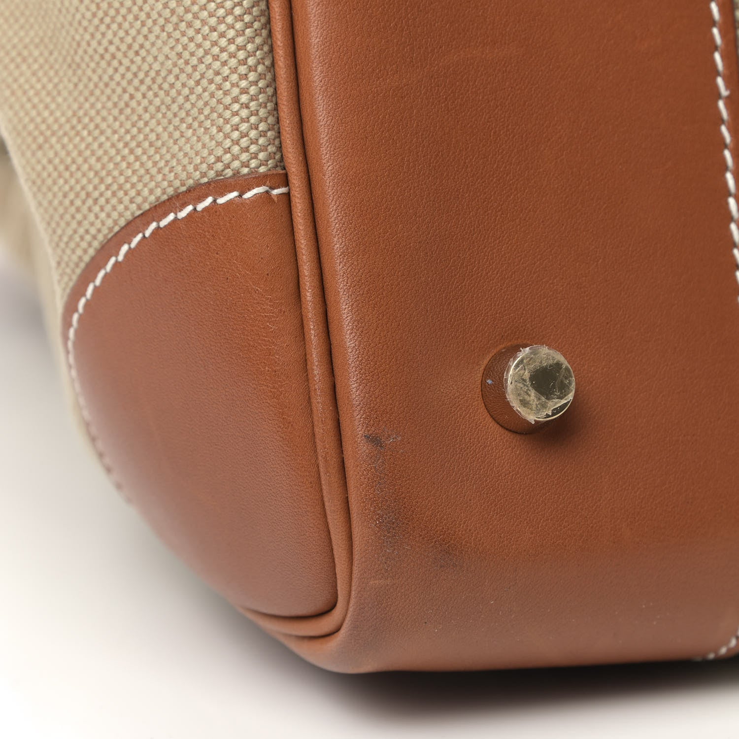 Hermes Toile Natural Barenia Flag HAC Birkin 50 Fauve 9 of 13