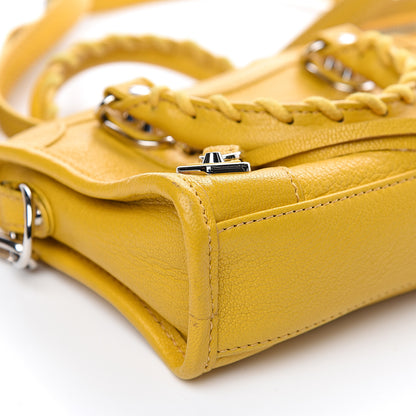 Balenciaga Chevre Silver Metallic Edge Hardware Nano City Jaune Epi 8 of 11