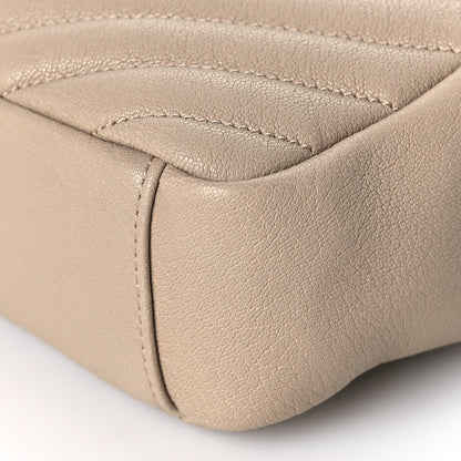 Saint Laurent Sheepskin Matelasse Chevron Monogram Medium College Bag Dark Beige 9 of 9