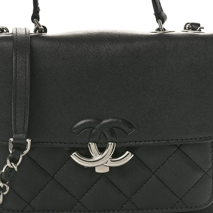 Chanel Grained Calfskin Quilted Small CC Box Top Handle Flap Black 8 of 10