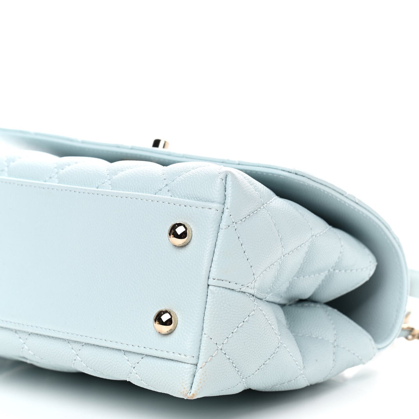 Caviar Quilted Mini Coco Handle Flap Light Blue
