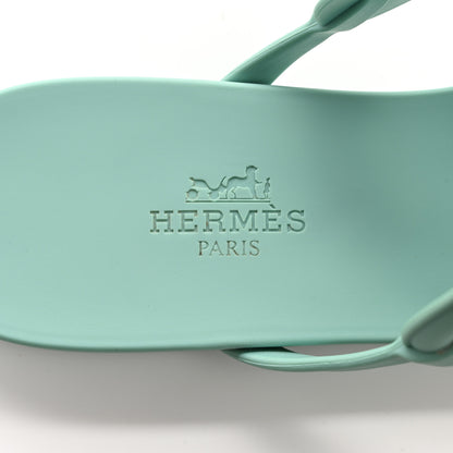 Hermes Rubber Womens Egerie Sandals 37 Vert Embrun 6 of 9