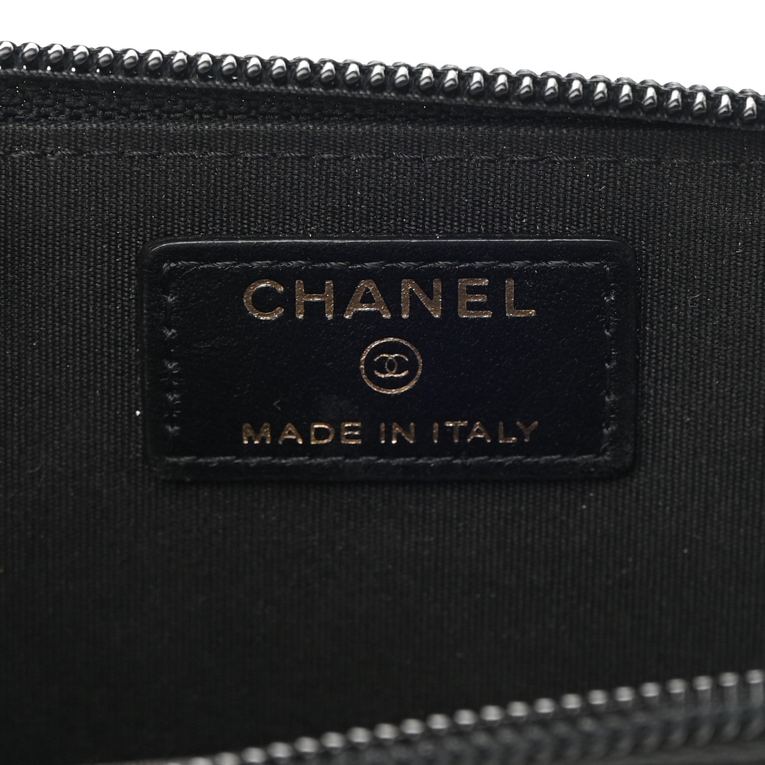 Chanel Calfskin Chain Embossed CC Key Holder Case Black 6 of 12