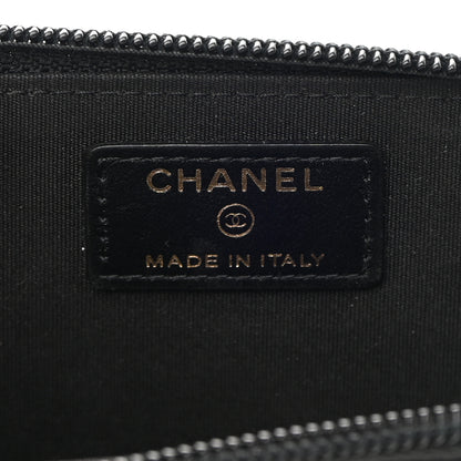 Chanel Calfskin Chain Embossed CC Key Holder Case Black 6 of 12