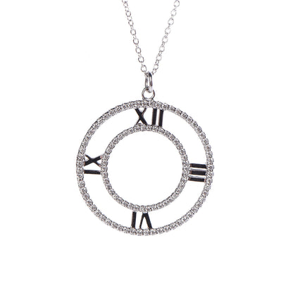 Tiffany 18K White Gold Diamond Medium Atlas Open Pave Pendant Necklace 4 of 8