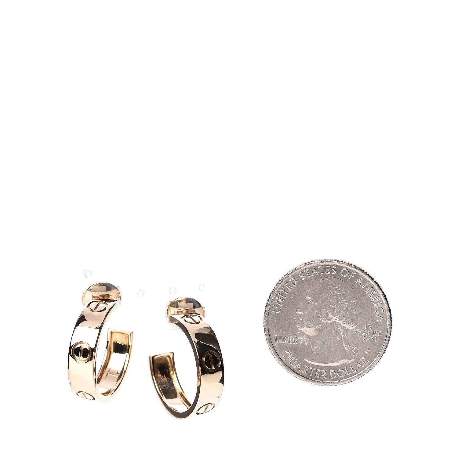 Cartier 18K Yellow Gold 5.5mm LOVE Hoop Earrings 2 of 5