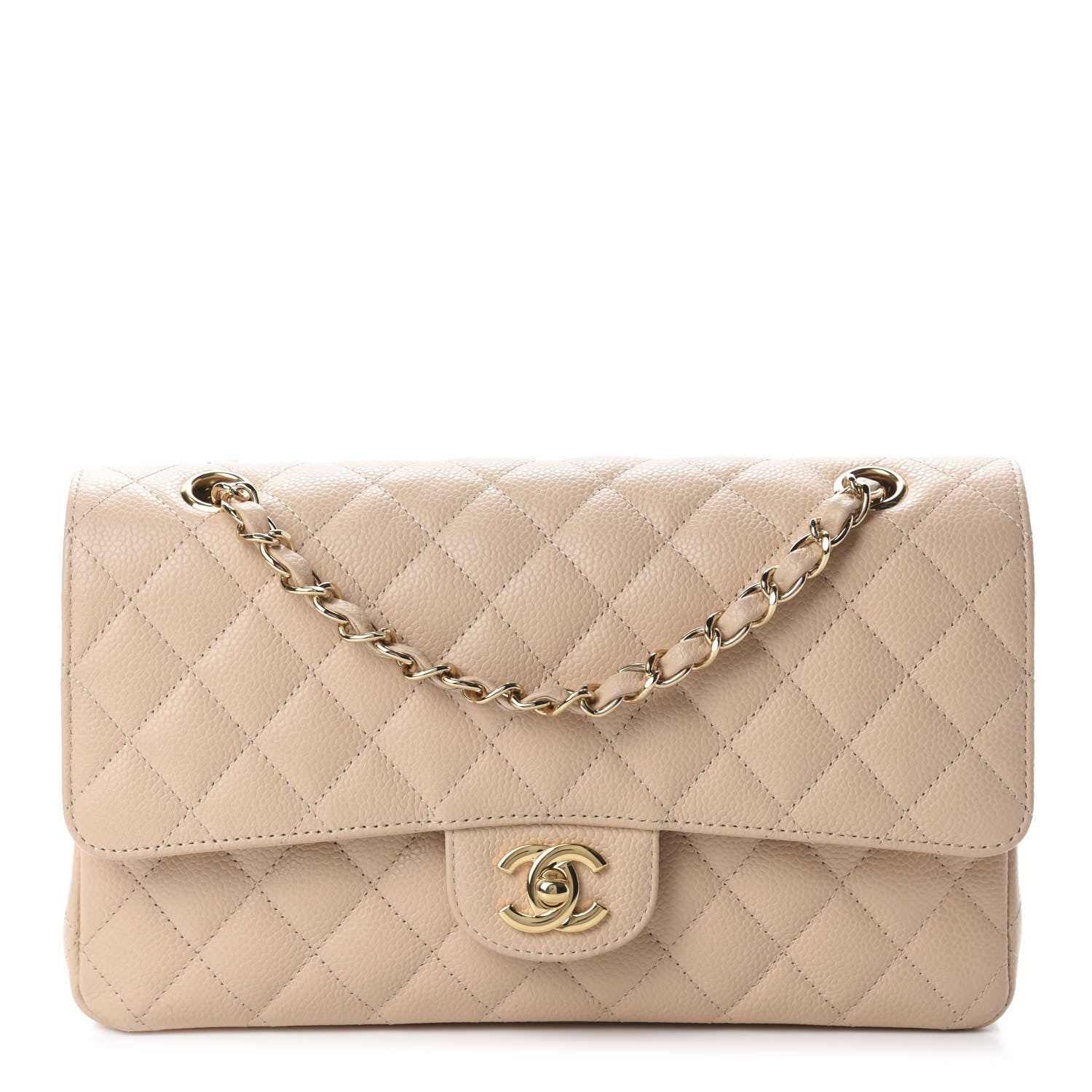 Chanel Caviar Quilted Medium Double Flap Beige Clair 1 of 11