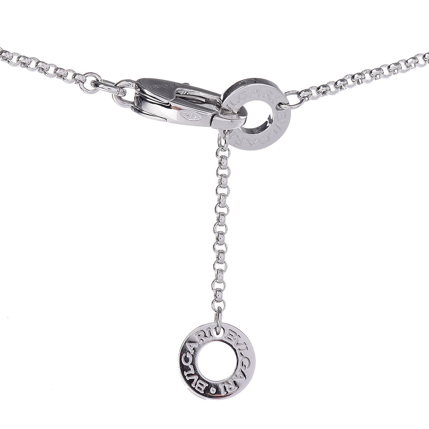 Bulgari 18K White Gold Diamond Parentesi Pendant Necklace 5 of 7