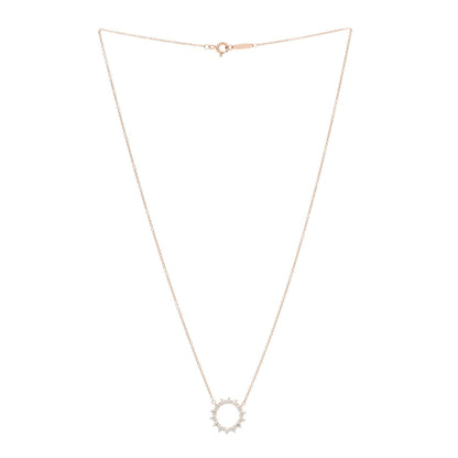 Tiffany 18K Rose Gold Diamond Small Open Circle Pendant Necklace 3 of 7
