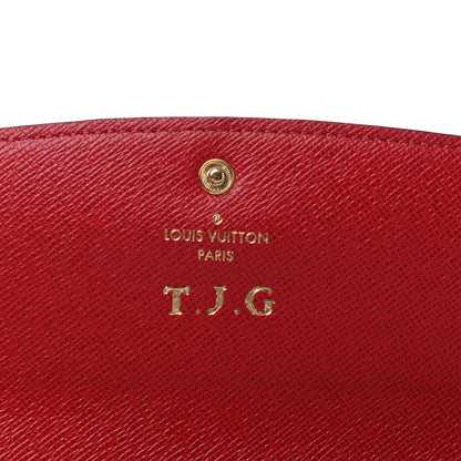 Louis Vuitton Damier Ebene Emilie Wallet Red 4 of 5