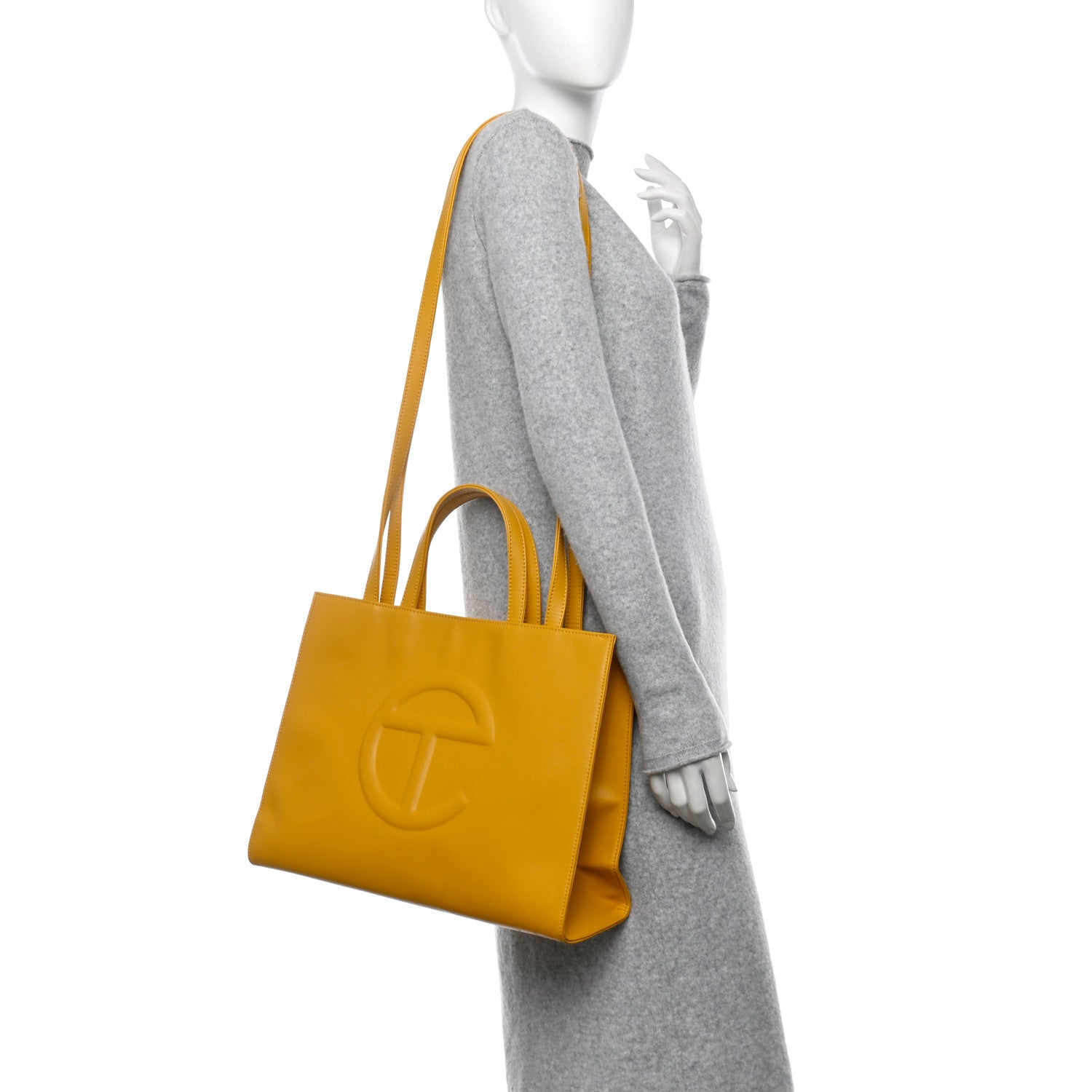Telfar Vegan Leather Medium Shopping Bag Yellow 3 of 13